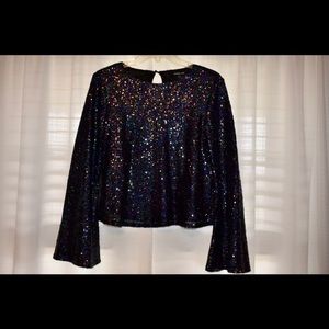 Sugar Lips Blue sequin top!